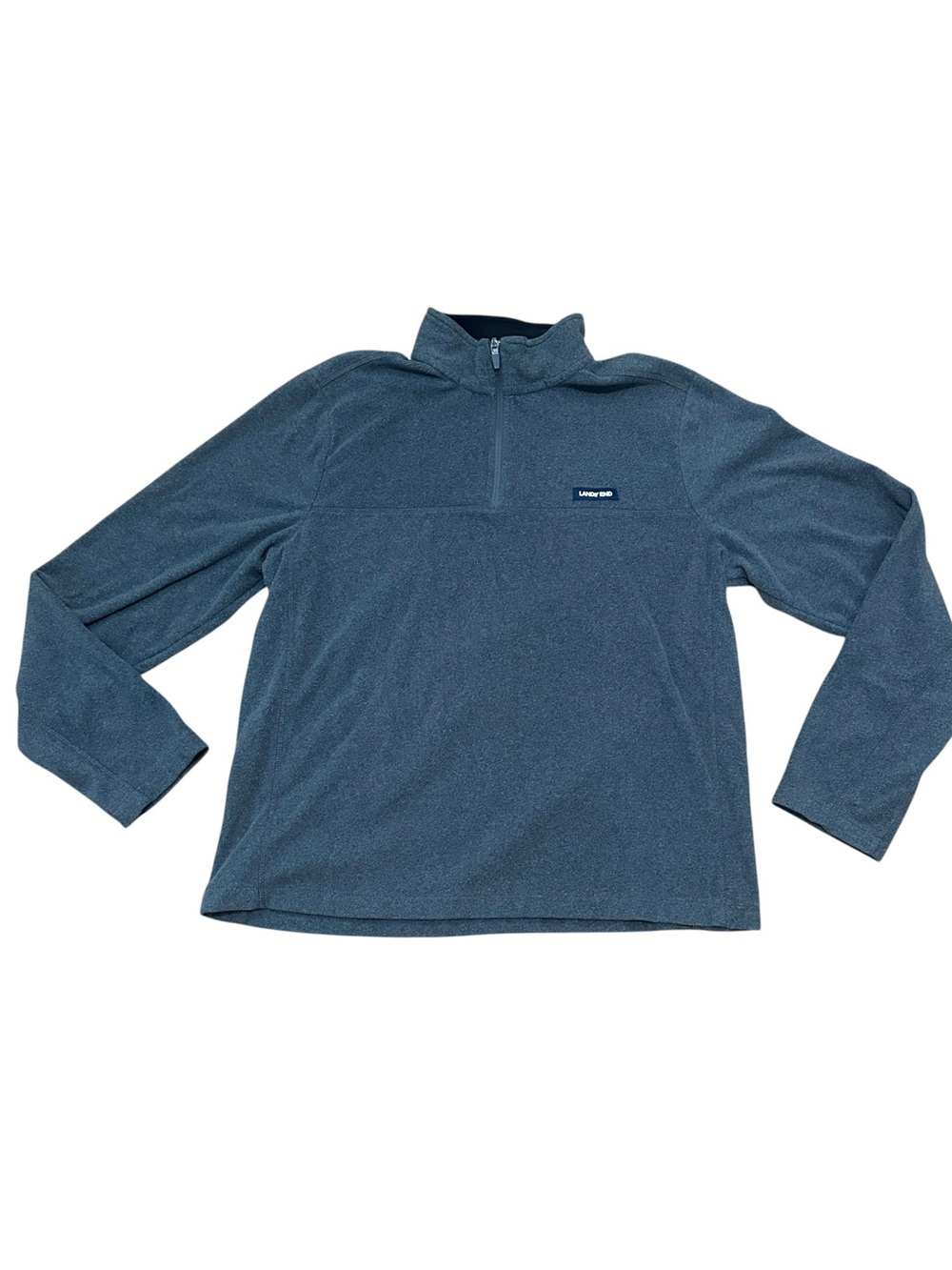 Lands’ End Men’s Large Tall Gray Fleece Quarter Zip Pullover